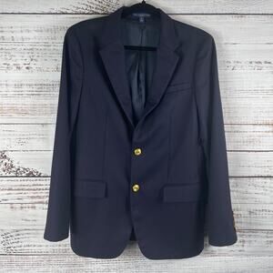 $495 Polo Ralph Lauren Big Boys Size 20 Navy 100% Wool Two Gold Button Blazer